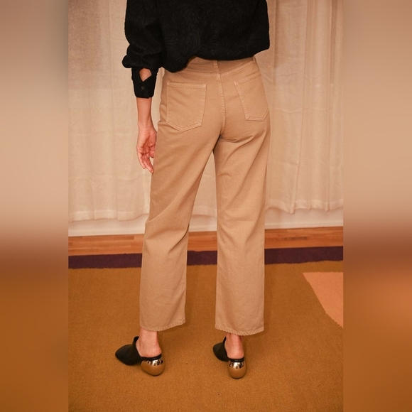 Mara Hoffman Georgina High Rise Jeans In Tan Organic Cotton NWT Size 12 - Picture 1 of 2